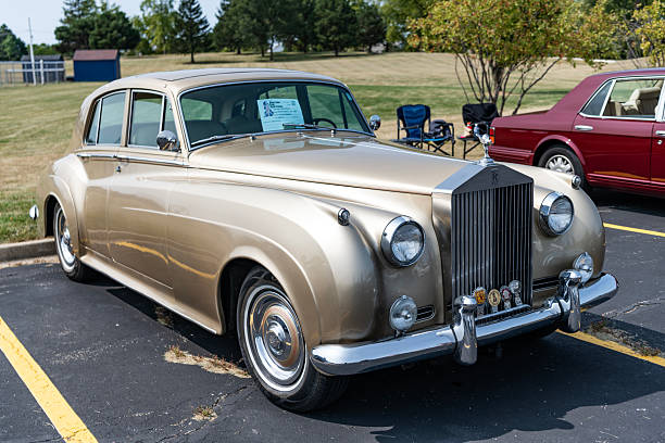 Chicago, Illinois, USA - September 08, 2024: Rolls Royce Silver Cloud III 1963 vehicle, corner view. Retro vintage car. Rolls Royce Silver Cloud car. Rolls Royce Silver Cloud at Chicago