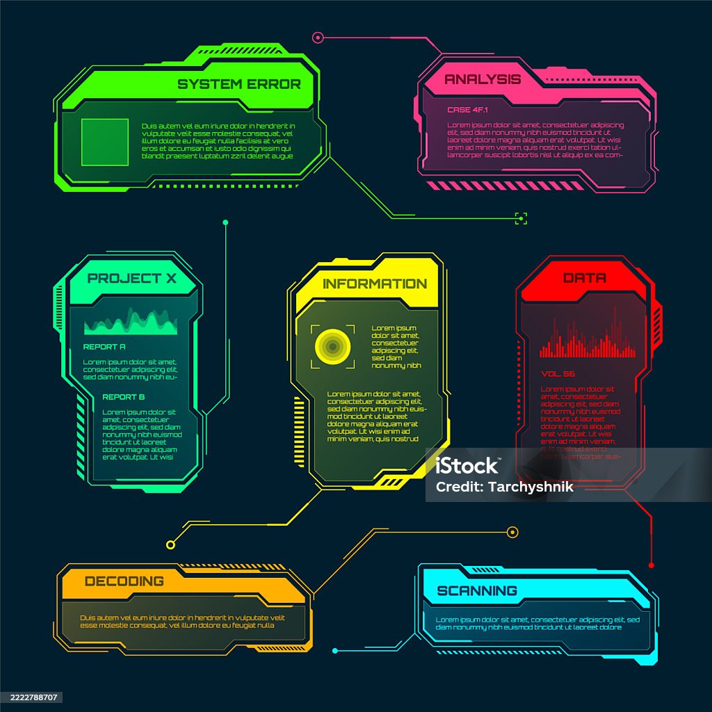 Interface Informative Futuristic Hud Or Ui Elements Scifi User Interface Text Boxes Callouts ...
