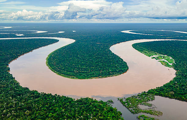 Aerial View of Amazon River in Colombia
