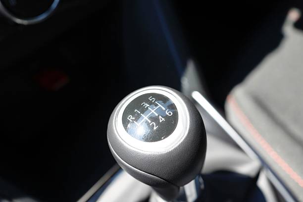 istock 6-speed gear shift knob of a manual car. 2222789897