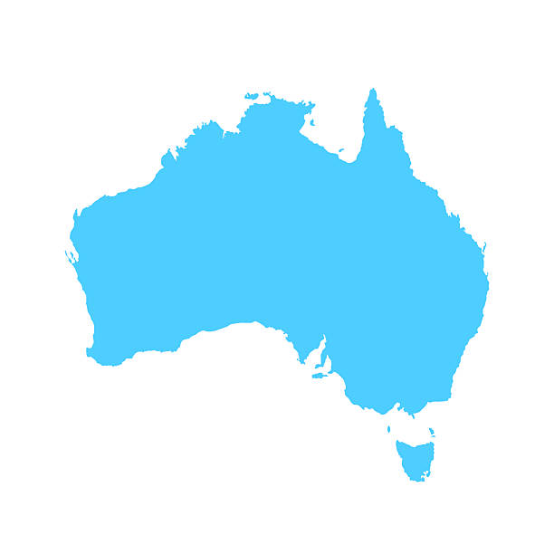 istock Map of Australia, sign silhouette. World Map Globe. Vector Illustration isolated on transparent background. Australian continent 2222792844
