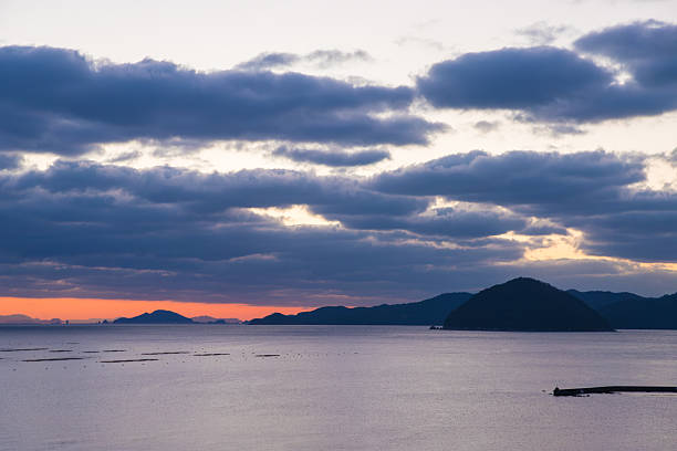it is Sunrise over the ocean from the heights