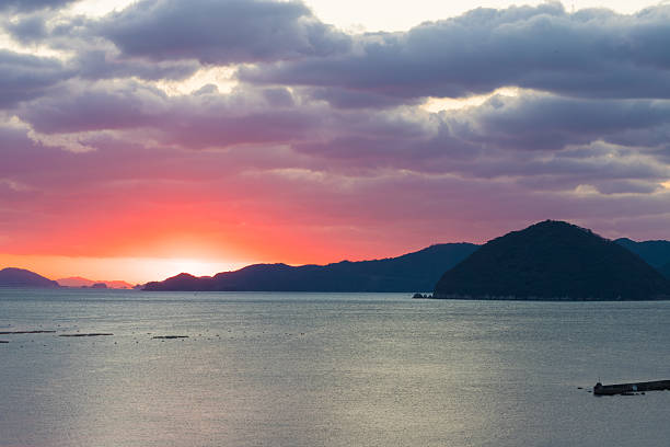 it is Sunrise over the ocean from the heights