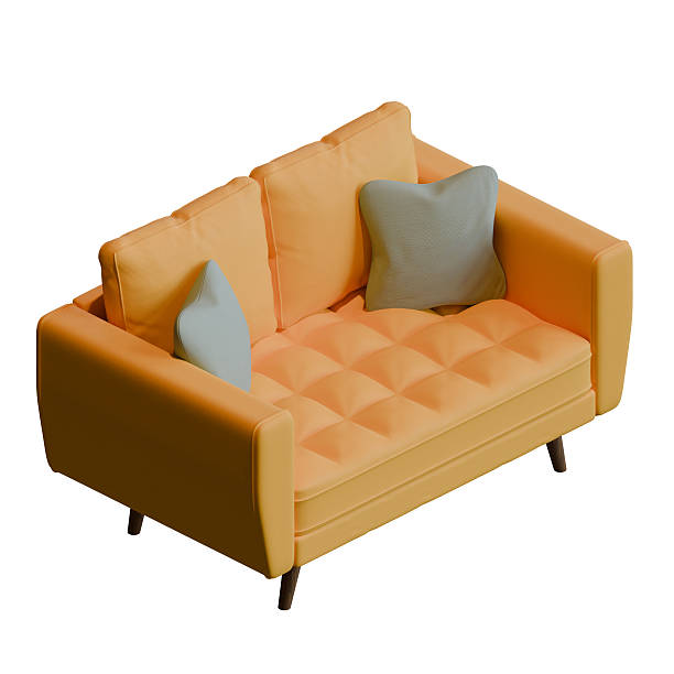 istock Yellow Two Seater Sofa Isometric View 3D Render Illustration 2222803853