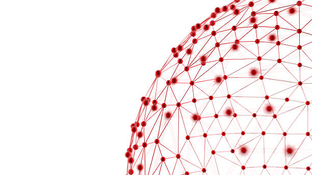 istock Big data concept. digital  red lines connect to the dots. on white background. Physical Infrastructure of the Internet. copy space 2222804411