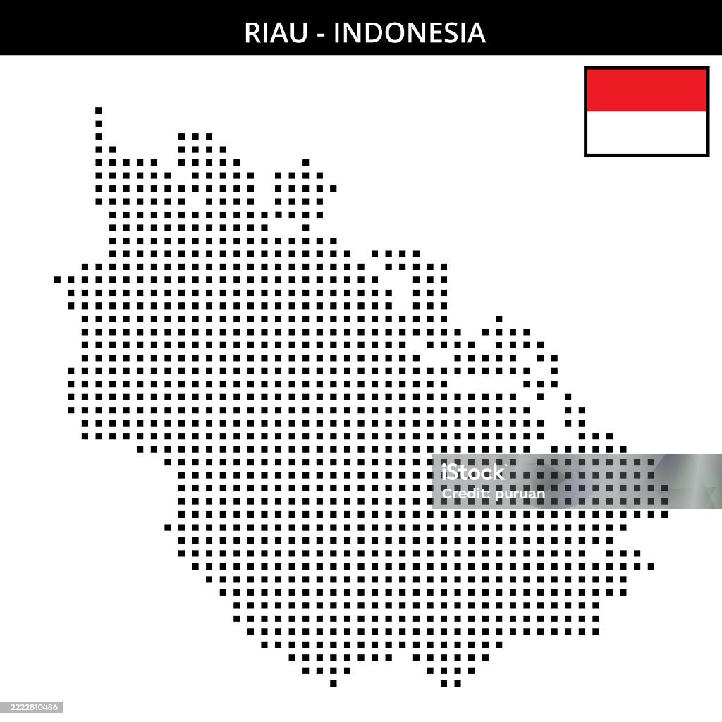Vector Map Riau Medium Square Dotted Map Of Riau In Indonesia Stock Illustration ...
