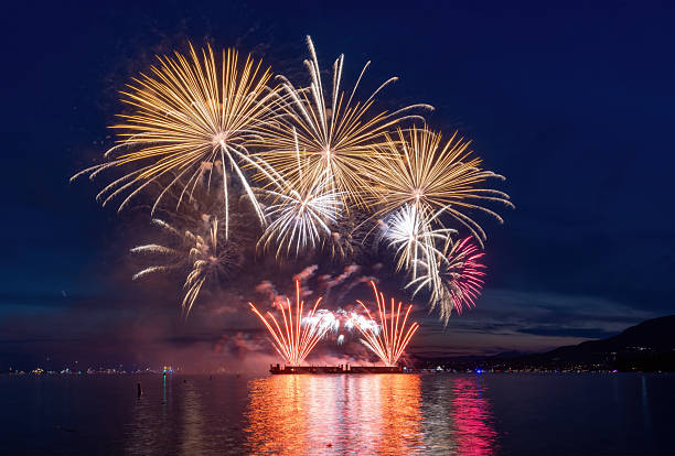 istock fireworks at sea inlet, Vancouver, BC 2222814723