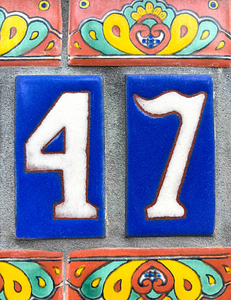 istock Santa Fe: Ceramic Number 47 Street Address Tiles Close-Up 2222815962