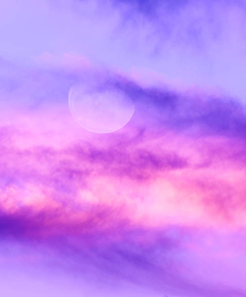 istock Sunset Moon Inspirational Ethereal Surreal Sky Cloudscape Clouds Scenic Vertical Banner 2222816822