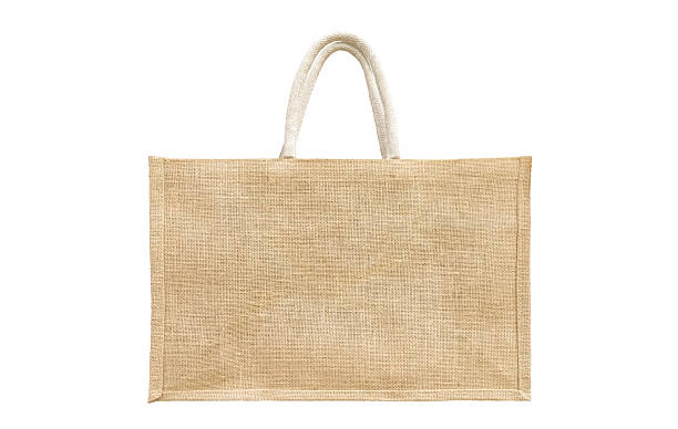 istock Big shopping bag made from recycled sacks on white background. 2222817304