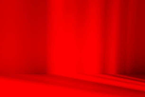 istock Studio style background wall decoration presentation uses white and red tones. with shadows cast from a nearby window, concept creating a decorative 2222820445