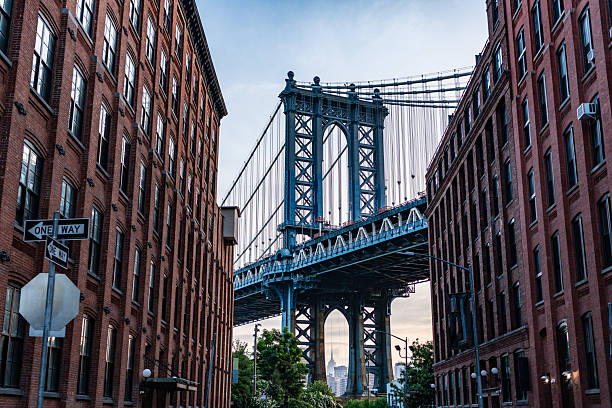 istock bridge connecting Lower Manhattan with Downtown Brooklyn. new york urban architecture. manhattan bridge in new york. architecture of historic bridge in manhattan. Tourist photography hotspot 2222823139