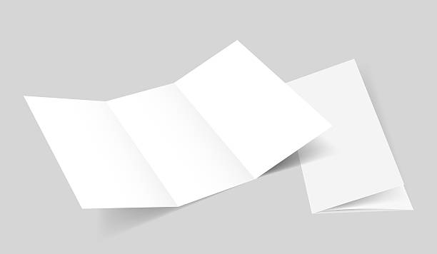 istock 3d blank tri fold mockup on gray background for brochure, magazine, newspaper and letter. Vector illustration 2222824387