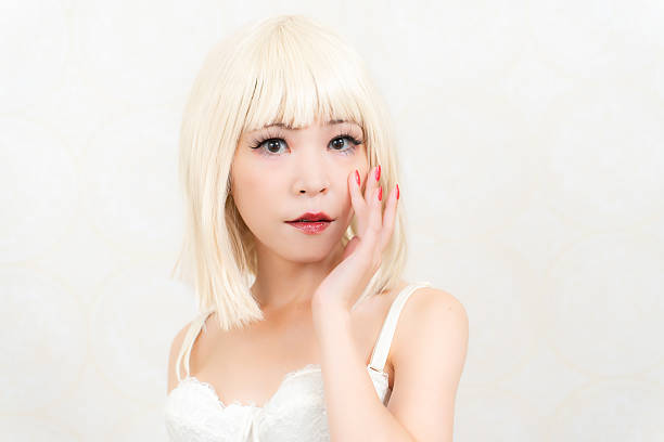 Woman wearing a wig