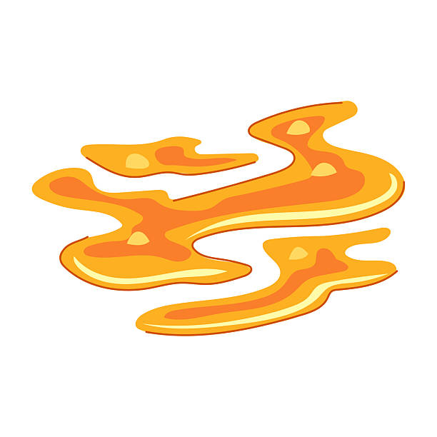 magma lava pfütze cartoon vektor illustration - lahar stock-grafiken, -clipart, -cartoons und -symbole