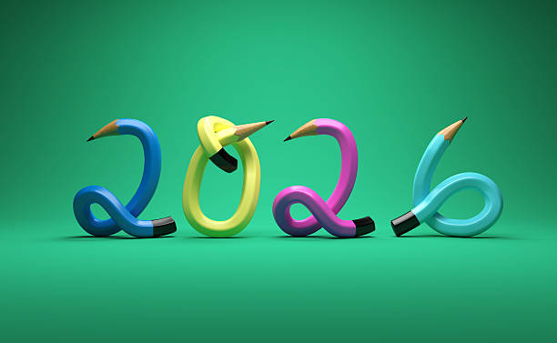 istock New Year 2026 Creative Design Concept with pencil 2222831567