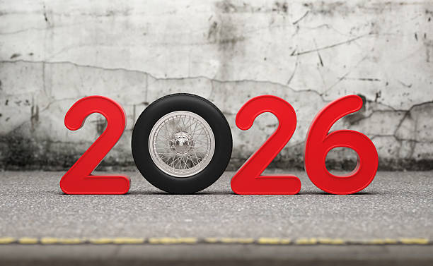 istock New Year 2026 Creative Design Concept with wheel 2222831873