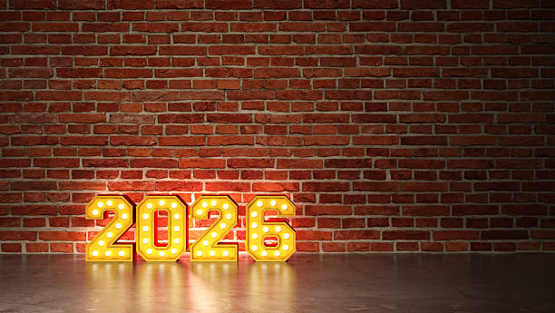 istock New Year 2026 Creative Design Concept with lights 2222832993