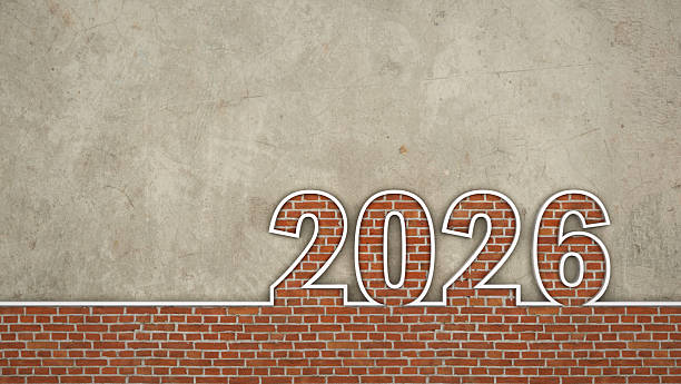 istock New Year 2026 Creative Design Concept with wall 2222833100
