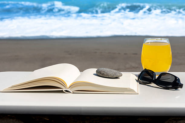 impression of read a book at a seaside resort.