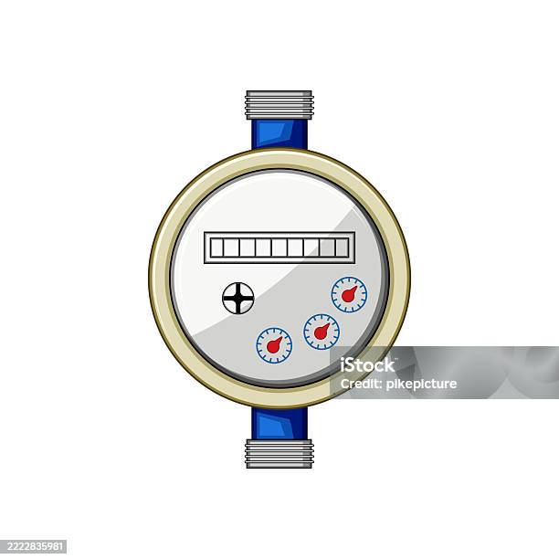 Meter Rising Cartoon Flow Water Meter Cartoon Vector Illustration Stock Illustration ...