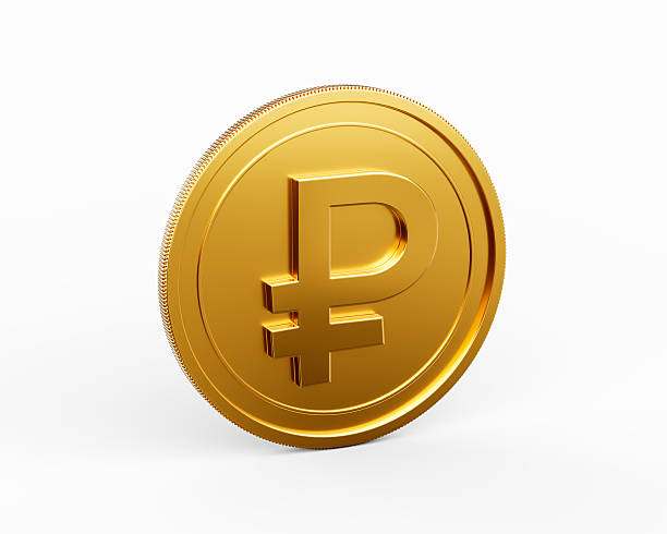 istock 3d Golden Shiny Rounded Russian Ruble Coin Isolated On White Background 3d Illustration 2222839670