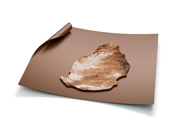 istock Map Of Mauritius Old Style Brown On Unrolled Map Paper Sheet On White Background 3d Illustration 2222839912