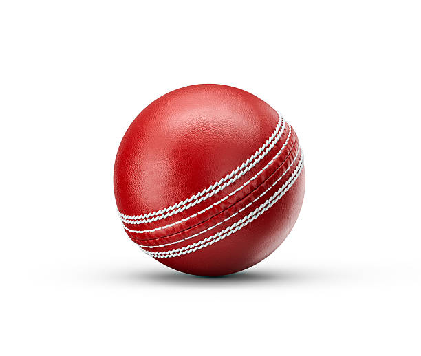 istock 3D Shiny New Test Match Leather Stitched Cricket Ball On White Background 3D Illustration 2222840035