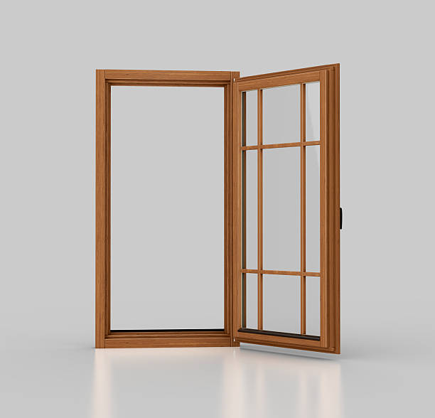 istock A Tall Wooden Window With Multiple Glass Panes And Black Handle For Interior Designs 3D Illustration 2222840237