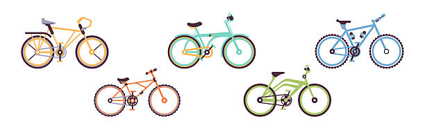 istock Colorful Bicycles and Bike as Pedal Driven Vehicle Vector Set 2222844760