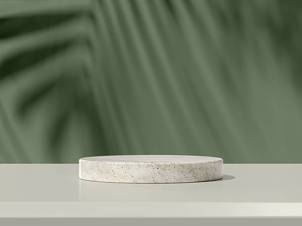 istock Minimalistic podium with soft shadows, ideal for product displays. 2222846040