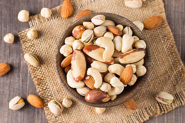 istock Healthy mix nuts. Almonds, hazelnuts, cashews, peanuts, pistachios, Brazil nuts 2222852369