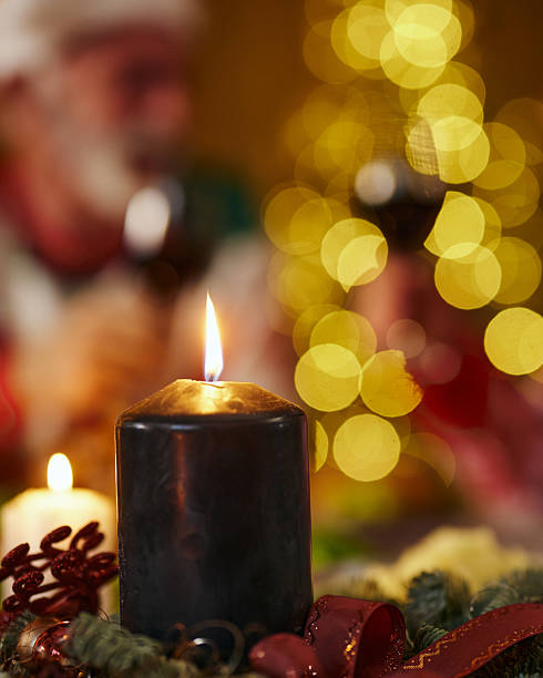 istock Burning candle on New Year! 2222853525