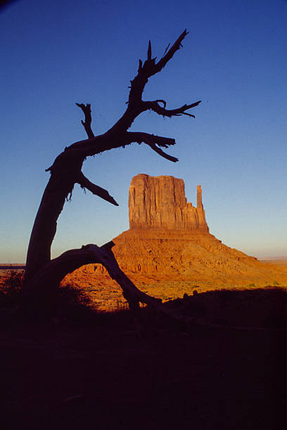 Sunset over the Mittens at Monument Valley, Utah, late 1980s