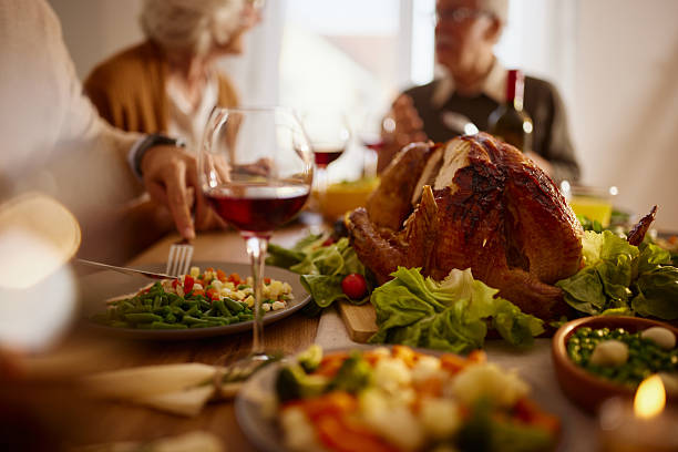 istock Thanksgiving turkey on family's dining table! 2222855366