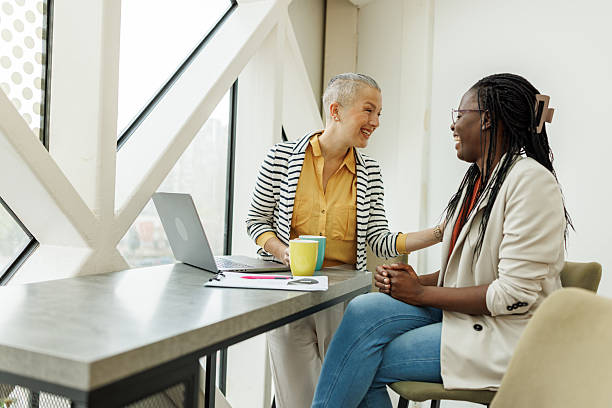 istock Relaxed Meeting Over Coffee Between Female Professionals 2222858438