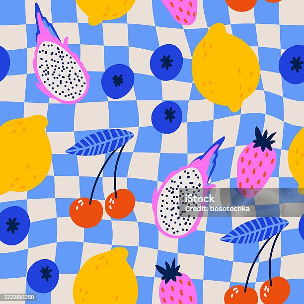 Vector Fruits Design Seamless Pattern With Fruits Vector Hand Drawn Background For Design ...