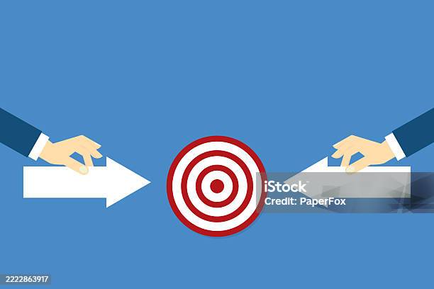 Target Same Goal One Target Same Goals Teamwork Concept Stock Illustration - Download ...