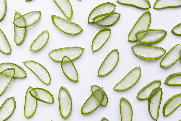 istock Sliced aloe vera pieces with translucent gel 2222871945