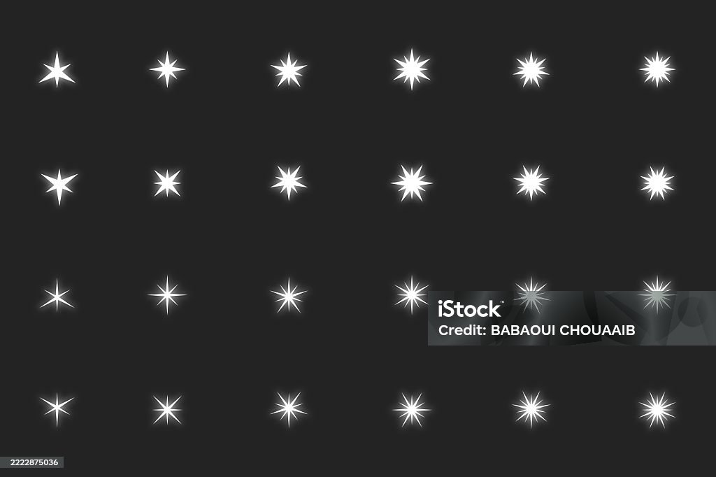 Stars Pector Illustration Vector With Set Of Variant Sparkling Stars Stock ...