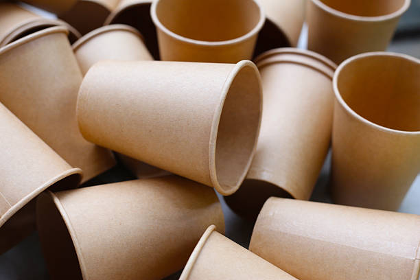 istock Brown paper cups, disposable glass 2222880109