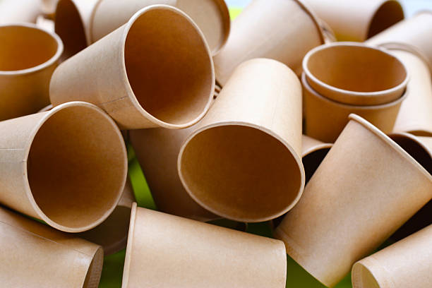 istock Brown paper cups, disposable glass 2222880258