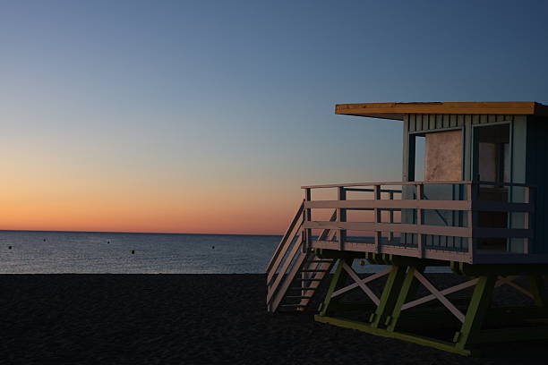 istock Zoom on a lifeguard station in Barcares at Dawn 2222882708