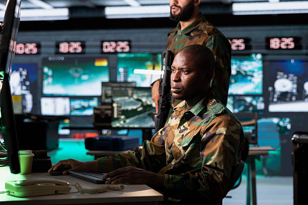 istock Soldier working in base of operations housing operational missile defense system 2222883325
