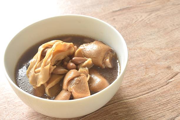 istock boiled slice Chinese bamboo shoot with pork leg and peanut in clear soup 2222884876