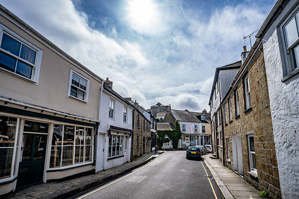 istock Shops on high street of Helston in Cornwall 2222885697
