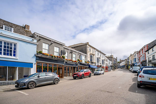 istock Shops on high street of Helston in Cornwall 2222885735