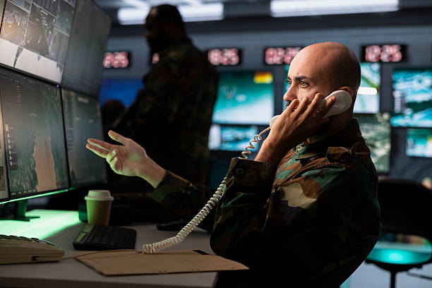 istock Military dispatcher making phone call to request air support 2222885799