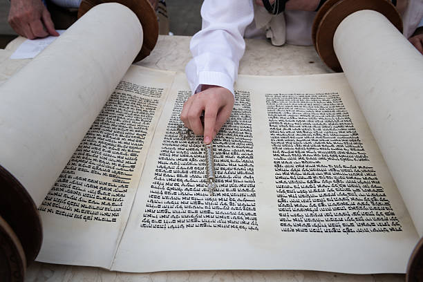 istock Closeup of a yad or pointer used to guide the Torah reader through the Hebrew text when chanting the Biblical verses. 2222892311