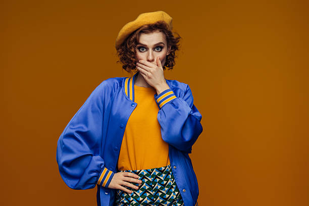 istock Surprised in Style: A Bold Look with a Splash of Color 2222898087